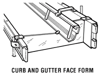 Curb and gutter face form - illustration