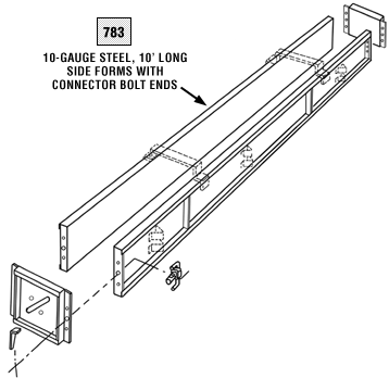 Adjustable pier piling sidewall form - illustration
